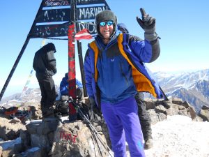 Paul "the Chimney Sweep" on the Summit of Toubkal Paul "the Chimney Sweep" on the Summit of Toubkal